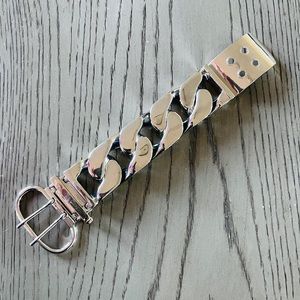 All Saints Valtari Chunky Huge Silver Large Chain Link Wide Buckle Bracelet